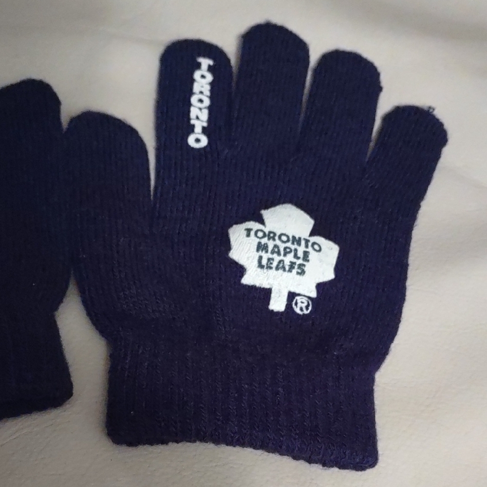 Toronto Maple Leafs Mittens -S ,  Navy